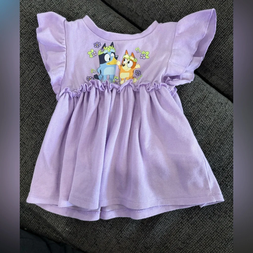 Purple Kids' Outfit with Bluey & Bingo Print - Picture 4 of 5